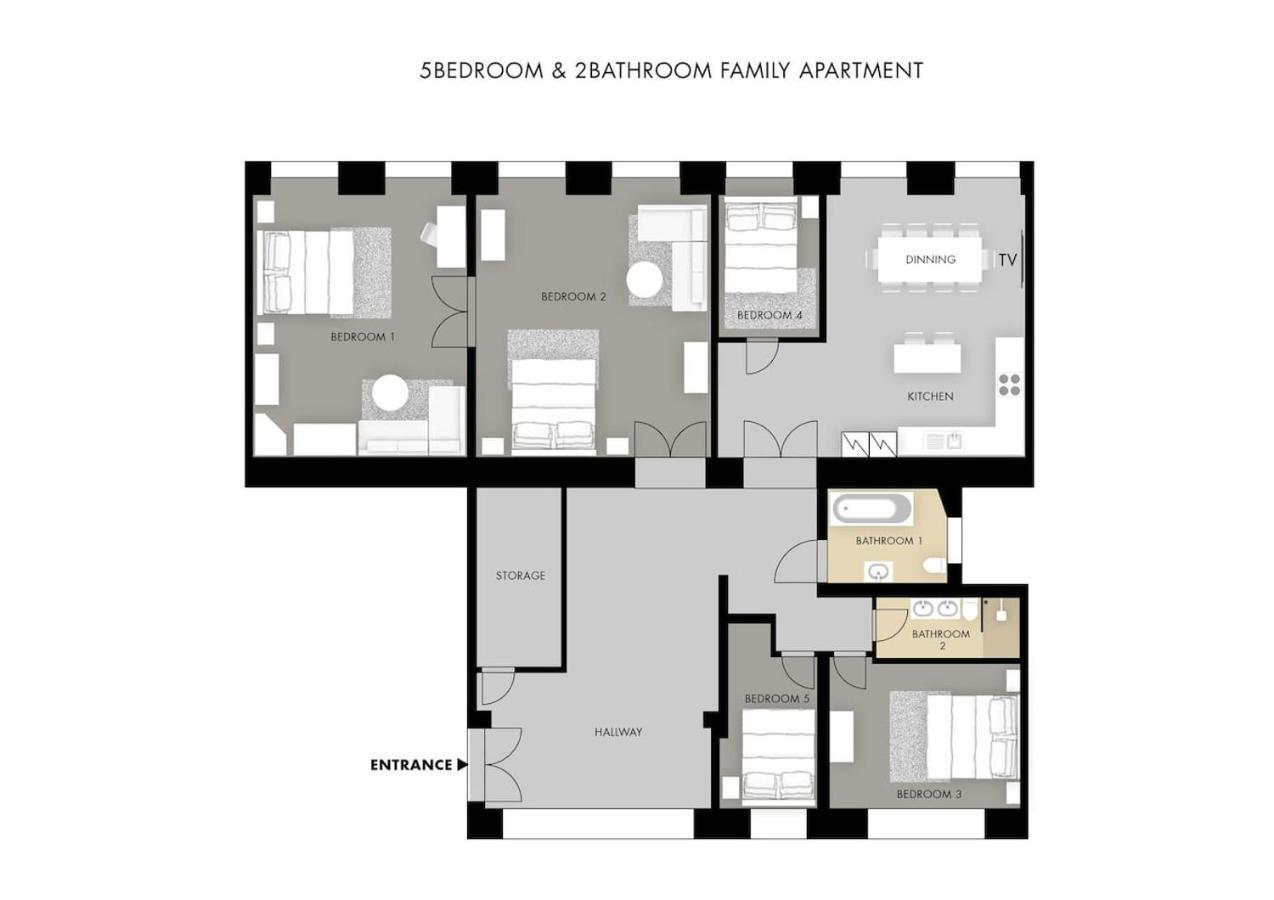 5Br 2Bath Family Apt 5Mins To Wenceslas Square Prague Exterior photo